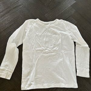 Crewcuts White Long Sleeve Kids Tee with chest pocket